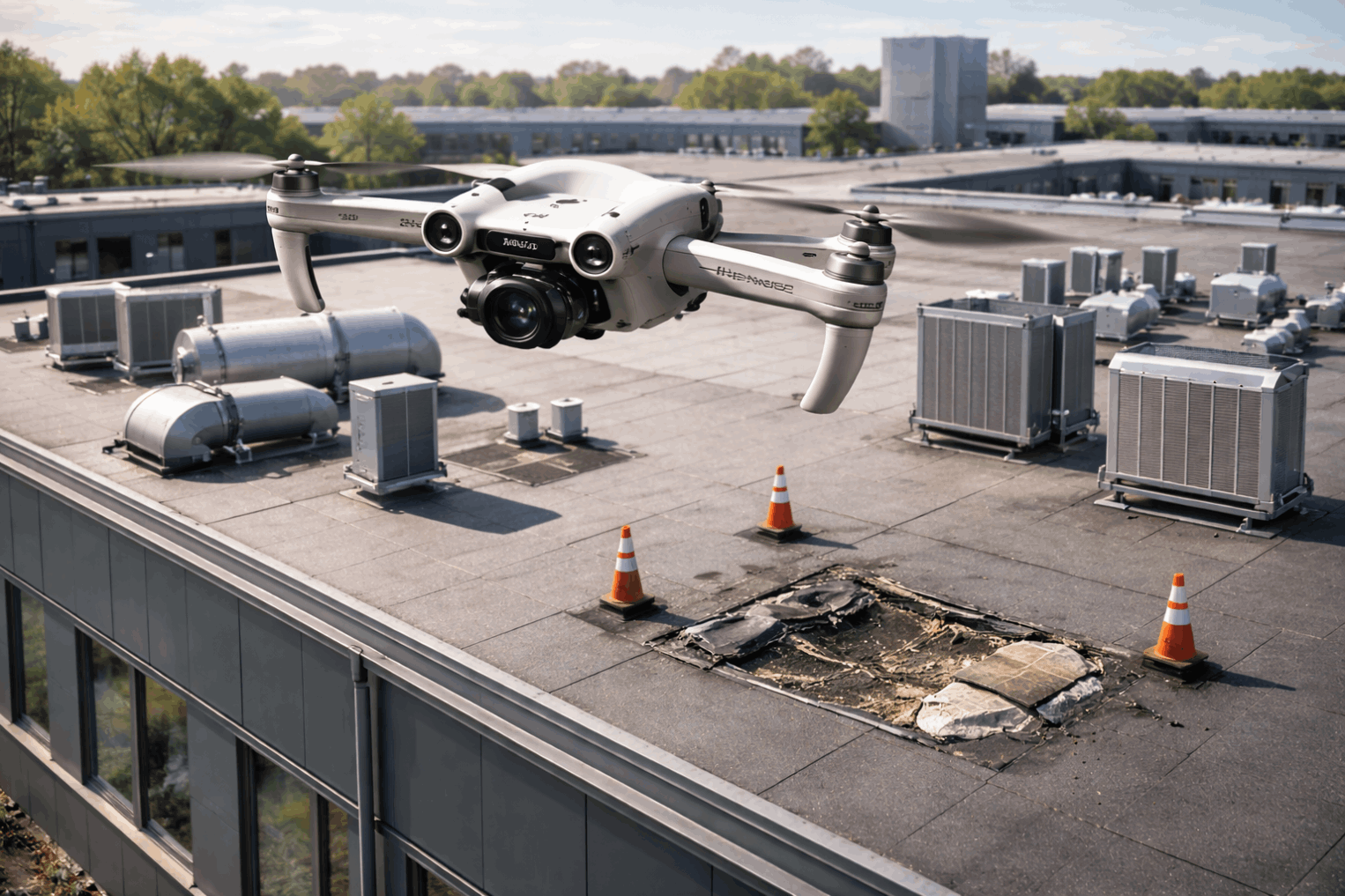 Commercial flat roof drone inspection East Yorkshire